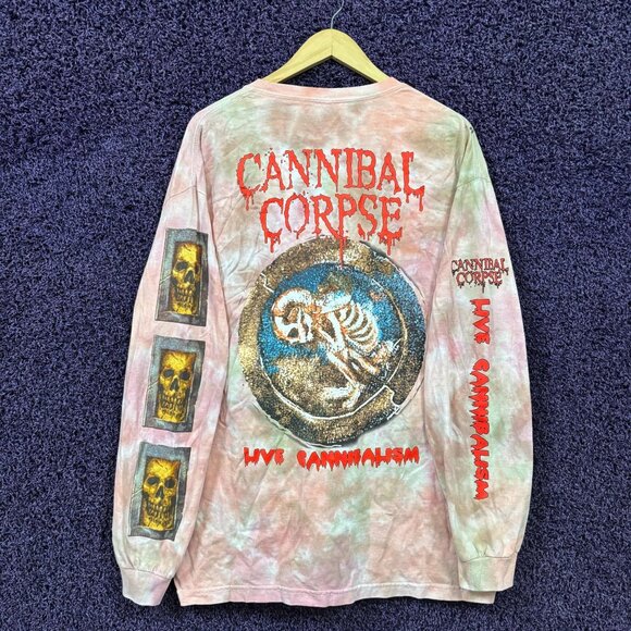 Cannibal Corpse 25th Anniversary Live Cannibalism Tie-Dye L/S Tee Size Extra Lar - Picture 3 of 5